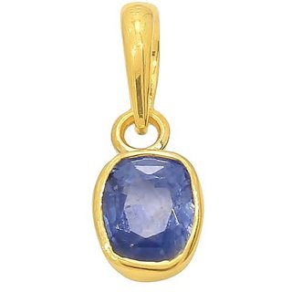                       6.5 Ratti Blue Sapphire/Neelam Gemstone Gold Plated Stylish Pendant For Women  Unisex By Ceylonmine                                              