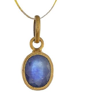 Natural Stone Blue Sapphire(Neelam) 5.75 Ratti Stone Gold Plated Pendant Precious Stone Neelam Pendant By Ceylonmine Natural Stone Blue Sapphire(Neelam) 5.75 Ratti Stone Gold Plated Pendant Precious Stone Neelam Pendant By Ceylonmine