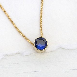                       Original Blue Sapphire Gemstone Pendant Lab Certified  Effective Stone Neelam 5.5 Ratti Stone Gold Plated Pendant For Women  Girls By Ceylonmine                                              