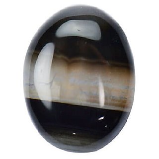 Ceylonmine 9.00 Ratti Black Hakik Stone Natural Agate Stone For Unisex Ceylonmine 9.00 Ratti Black Hakik Stone Natural Agate Stone For Unisex
