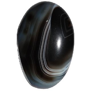                       Ceylonmine 9.25 Ratti Natural Hakik Stone Black Sulemani (Agate ) Original & Untreated Gemstone For Unisex                                              