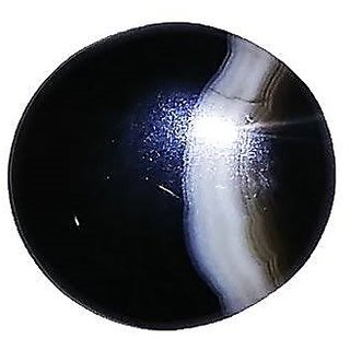                       Ceylonmine Black Hakik Stone 10.00 Ratti Natural Agate Stone ( Sulemani Stone ) For Women & Girls                                              