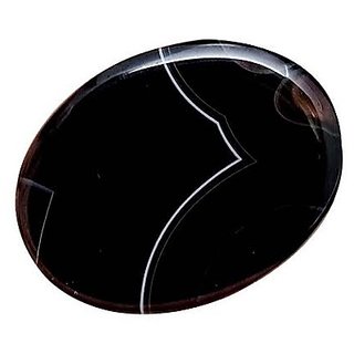                       Ceylonmine 9.25 Ratti Natural Hakik Stone Black Sulemani (Agate ) Original & Untreated Gemstone For Unisex                                              