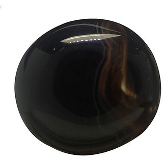                       Ceylonmine 9.00 Ratti Black Hakik Stone Natural Agate Stone For Unisex                                              