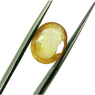                       Natural Yellow Sapphire Stone 5.25 Ratti Original & Lab Certified Gemstone Green Pukhraj For Unisex By Ceylonmine                                              