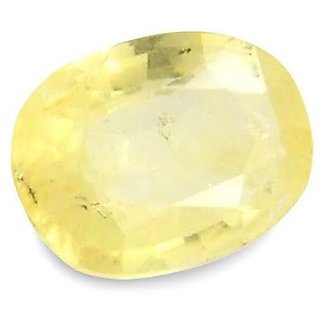                       Ceylonmine Yellow Sapphire Gemstone 7.25 Ratti Original & Unheated Stone Pushkar For Astrological Purpose                                              
