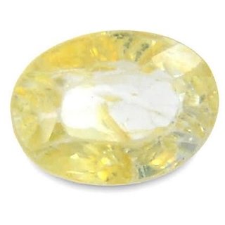                       Natural Yellow Sapphire Stone 5.25 Ratti Original & Lab Certified Gemstone Green Pukhraj For Unisex By Ceylonmine                                              