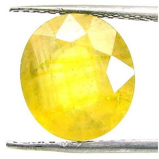                       Yellow Sapphire Stone Unheated Untreated Pukhraj Gemstone 8.25 Ratti For U                                              