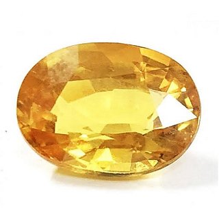                       Ceylonmine Yellow Sapphire Gemstone 7.25 Ratti Original & Unheated Stone Pushkar For Astrological Purpose                                              