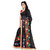 XAYA Women's Chanderi Cotton Saree with Blouse Piece (Jet BlackPRS094-5)