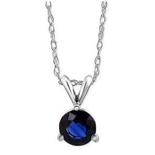                       CEYLONMINE Natural Blue Sapphire 7.25 Carat Stone Silver Pendant For Women & Girls                                              