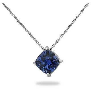                       CEYLONMINE Unheated  Untreated Stone 7.5 Ratti Blue sapphire(Neelam) Stone Sterling Silver Pendant For Unisex                                              
