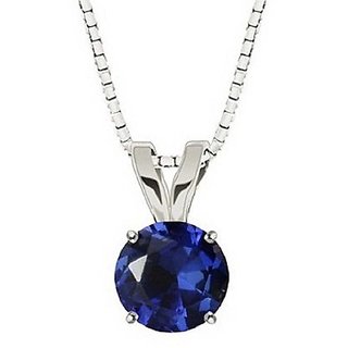                       CEYLONMINE 8.5 carat Blue sapphire/neelma stone sterling designer pendant for women & girls lab certified neelam(sapphire) pendant                                              