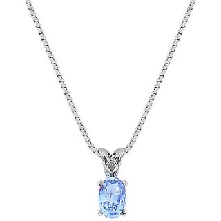                       CEYLONMINE 7.5 ratti blue sapphire silver pendant Unheated  untreated stone neelam pendant for unisex                                              