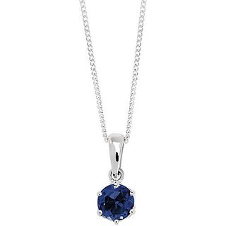 vCEYLONMINE Unheated & Untreated Stone 7.5 Ratti Blue sapphire(Neelam) Stone Sterling Silver Pendant For Unisex vCEYLONMINE Unheated & Untreated Stone 7.5 Ratti Blue sapphire(Neelam) Stone Sterling Silver Pendant For Unisex