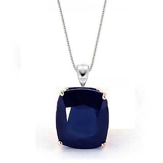                       CEYLONMINE 8.5 carat Blue sapphire/neelma stone sterling designer pendant for women  girls lab certified neelam(sapphire) pendant                                              