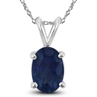                       CEYLONMINE Lab Certified Stone 8.25 ratti  Blue sapphire(Neelam) Pendant In Silver Blue Sapphire pendant For Unisex                                              