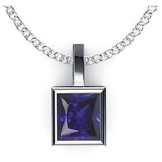 CEYLONMINE Unheated Untreated Stone 7.5 Ratti Blue sapphire(Neelam) Stone Sterling Silver Pendant For Unisex CEYLONMINE Unheated Untreated Stone 7.5 Ratti Blue sapphire(Neelam) Stone Sterling Silver Pendant For Unisex