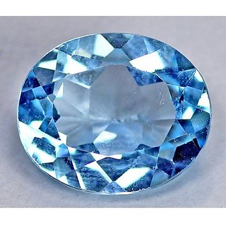                       natural Blue Topaz stone 5.25 ratti original  lab certified gemstone blue topaz for unisex by Ceylonmine                                              