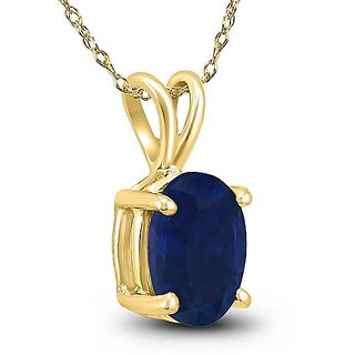                       CEYLONMINE 8.5 ratti blue sapphire/neelam gemstone Gold plated stylish pendant For women & unisex                                              