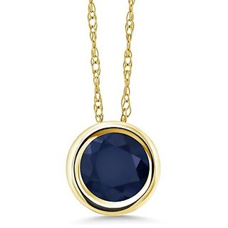                       CEYLONMINE Lab Certified Stone 8.25 ratti  Blue sapphire(Neelam) Pendant In Gold Plated Blue Sapphire pendant For Unisex                                              