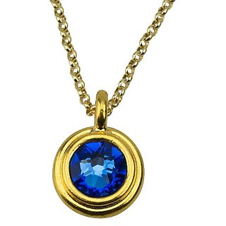                       CEYLONMINE Blue sapphire/Neelam stone 5.44 ct. gold plated pendant Unheated & Lab Certified Stone neelam pendant                                              