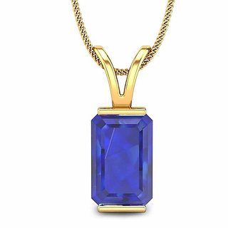                       CEYLONMINE 8.5 carat stone blue sapphire gold plated designer pendant Precious  A1quality stone neelam pendant For women  girls                                              