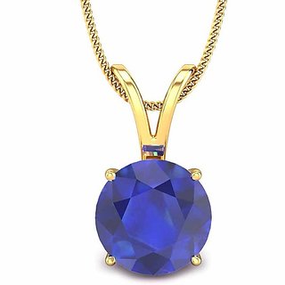                       CEYLONMINE 8.5 ratti blue sapphire/neelam gemstone Gold plated stylish pendant For women & unisex                                              