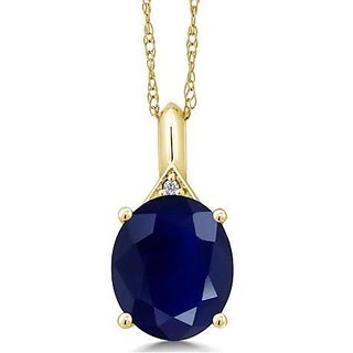                       CEYLONMINE Neelam Stone 8.25 Ct. Gemstone Designer Pendant for women  girls lab certified stone blue sapphire stone gold plated  pendant                                              