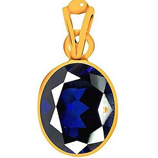                       CEYLONMINE IGL blue sapphire/neelam stone 5.27 carat gold plated pendant Unheated & good quality gemstone neelam/shnipriya stone pendant for Unisex                                              