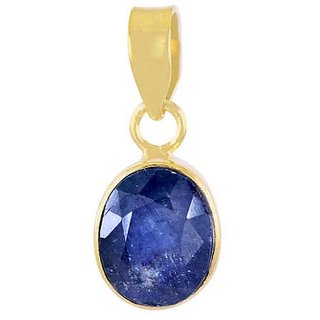CEYLONMINE Astrological stone blue sapphire Gold plated Pendant 8.5 carat natural & original stone blue sapphire/Neela Pukhraj Pendant for unisex CEYLONMINE Astrological stone blue sapphire Gold plated Pendant 8.5 carat natural & original stone blue sapphire/Neela Pukhraj Pendant for unisex