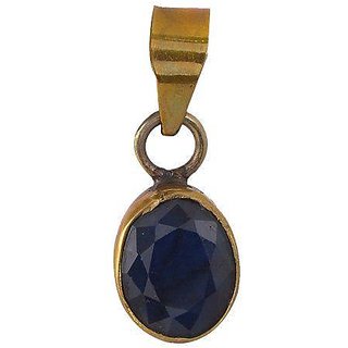CEYLONMINE 8.5 carat stone blue sapphire gold plated designer pendant Precious  A1quality stone neelam pendant For women  girls