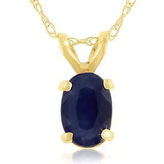                       CEYLONMINE 8.5 ratti blue sapphire/neelam gemstone Gold plated stylish pendant For women & unisex                                              