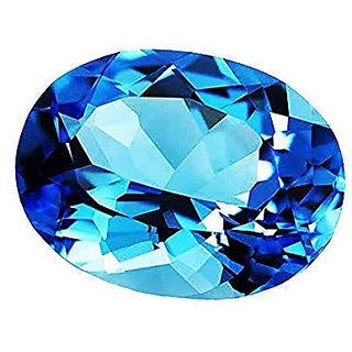                       Blue Topaz stone original  unheated gemstone 6.25 ratti topaz gemstone for unisex by Ceylonmine                                              