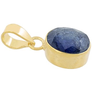                       CEYLONMINE IGL blue sapphire/neelam stone 5.27 carat gold plated pendant Unheated & good quality gemstone neelam/shnipriya stone pendant for Unisex                                              