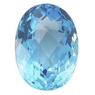                       Ceylonmine 7.25 ratti Blue Topaz stone original  semi-precious stone blue topaz for astrological purpose                                              