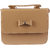 Beige Leatherette Material Sling Bags For Women