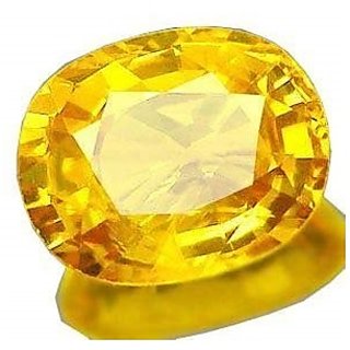                       CEYLONMINE Topaz gemstone 6.25 ratti semi precious stone yellow topaz for astrological purpose                                              