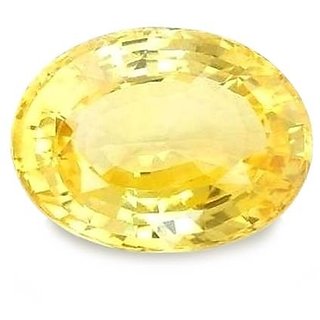                       CEYLONMINE yellow topaz 8.25 ratti original & certified gemstone Topaz semi precious for unisex                                              