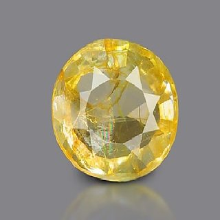                       CEYLONMINE Topaz stone 5.25 ratti lab certified & original stone (yellow topaz) for astrological purpose                                              