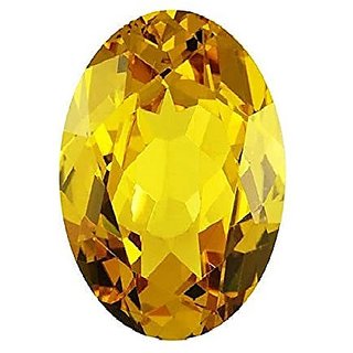                       CEYLONMINE yellow topaz stone natural & original gemsotne topaz 5.25 ratti for astrological purpose                                              