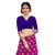 XAYA Clothings Women's Banarasi Silk Pink and Blue Colored Saree with Blouse Piece (PRS064-1)