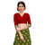 XAYA Clothings Women's Banarasi Silk Green and Red Colored Saree with Blouse Piece (PRS064-4)