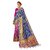XAYA Clothings Women's Banarasi Silk Pink and Blue Colored Saree with Blouse Piece (PRS071-4)