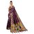 XAYA Clothings Women's Banarasi Silk Wine Colored Saree with Blouse Piece (PRS076-4)