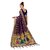 XAYA Clothings Women's Banarasi Silk Wine Colored Saree with Blouse Piece (PRS076-4)