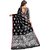 XAYA Clothings Women's Banarasi Silk Shiny Black Colored Saree with Blouse Piece (PRS081-2)