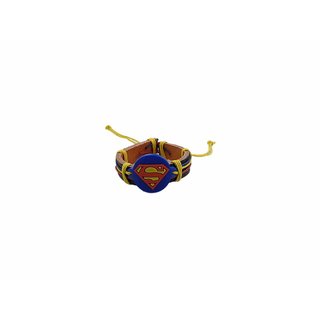 Multi String Superman Inspired Faux Leather Classy Finish Trendy Bracelet UBFJBR299