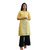 Fabclub Women's Cambric Cotton Printed Stylish Sleeves Straight Trendy Kurti with Lining (Pack of 2) (Yellow, Orange)