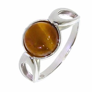                       CEYLONMINE-original tiger's eye silver ring for women & men lab certified 6.5 carat gemstone ring for astrological purpose                                              